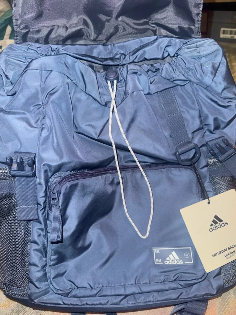 adidas Navy Blue Everyday Backpack with Front Pocket - Picture 4 of 6